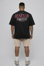 Camiseta oversized "Run club" - preta