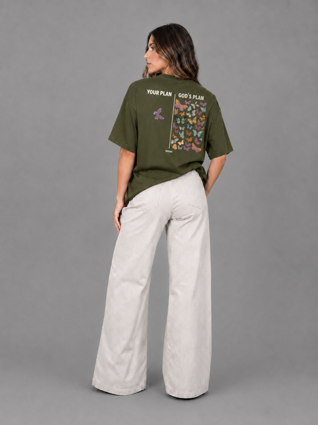 Camiseta oversized "God´s plan" - verde
