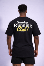 Camiseta oversized "Sunday running club" - preta