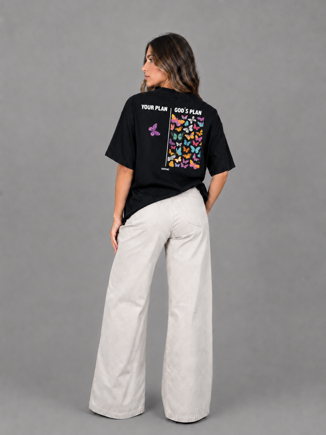 Camiseta oversized "God´s plan" - preta