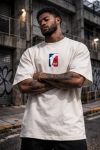 Camiseta oversized "BJJ" - off-white