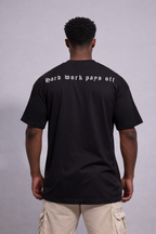 Camiseta oversized "Hard Work" - preta