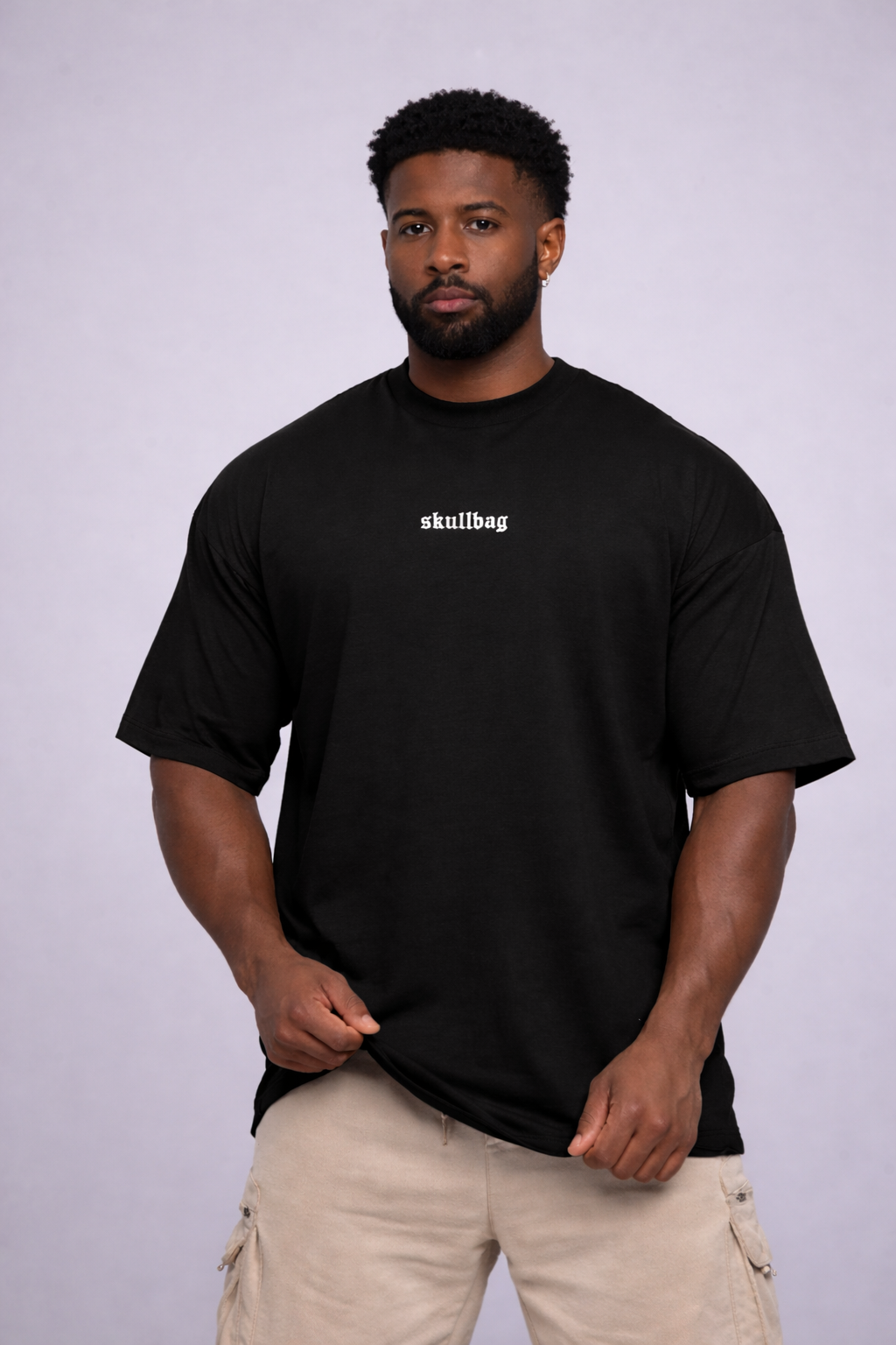 Camiseta oversized "Hard Work" - preta