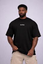Camiseta oversized "Hard Work" - preta