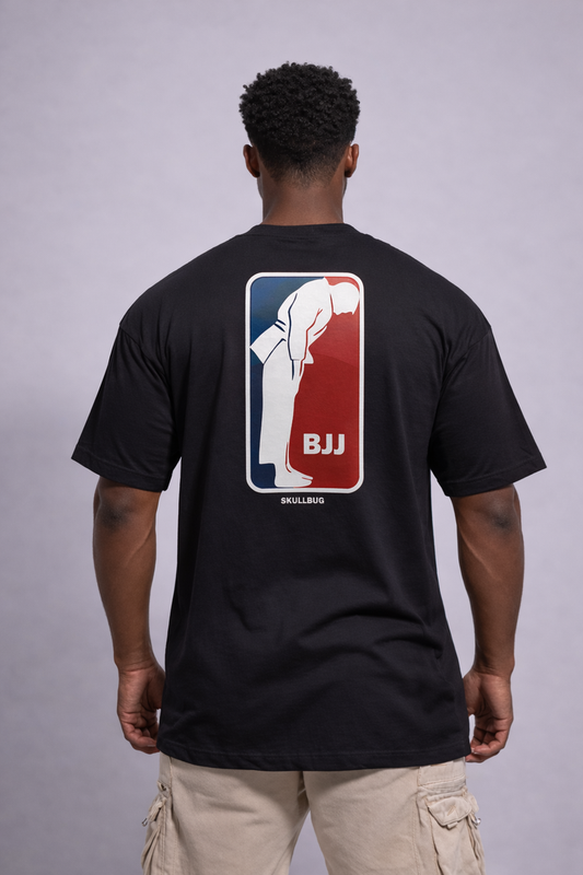 Camiseta oversized "BJJ" - preta