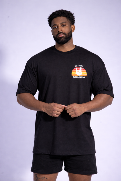 Camiseta oversized "Jiu-jitsu fighter" - preta