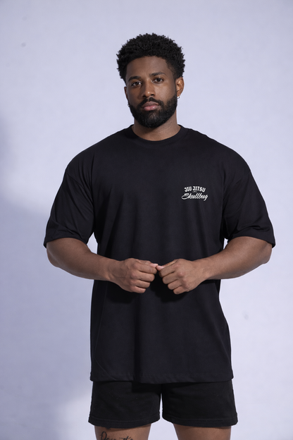 Camiseta oversized "Choke Hazard" - preta