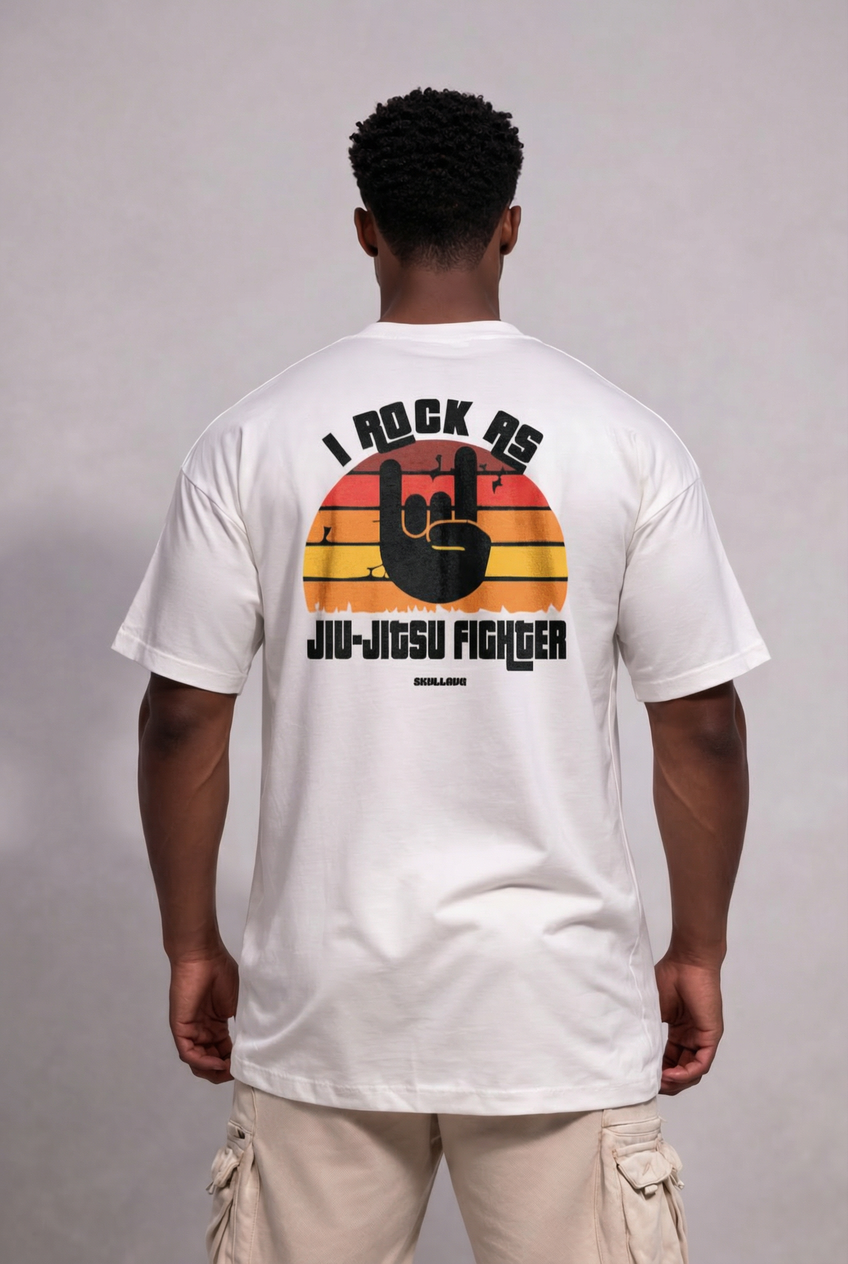 Camiseta oversized "Jiu-jitsu fighter" - off-white