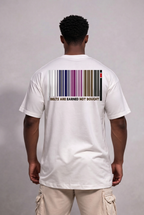 Camiseta oversized "Faixas" - off-white