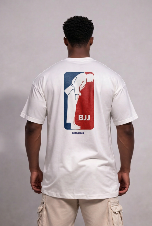 Camiseta oversized "BJJ" - off-white