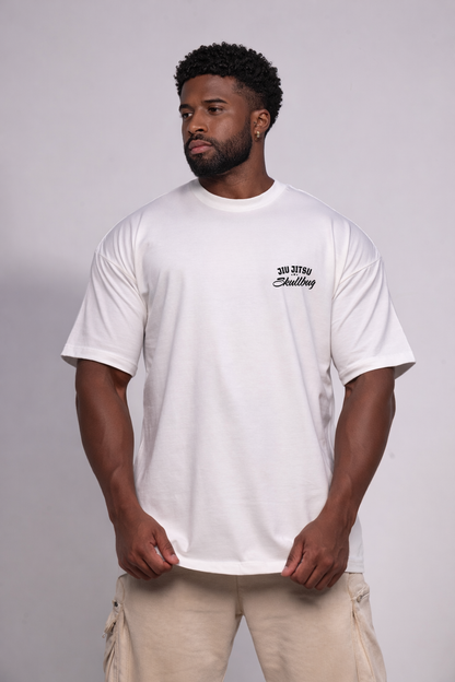 Camiseta oversized "Choke hazard" - off-white