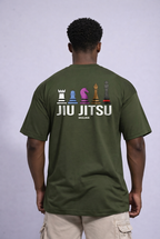 Camiseta oversized "Xadrez jiu-jitsu" - verde