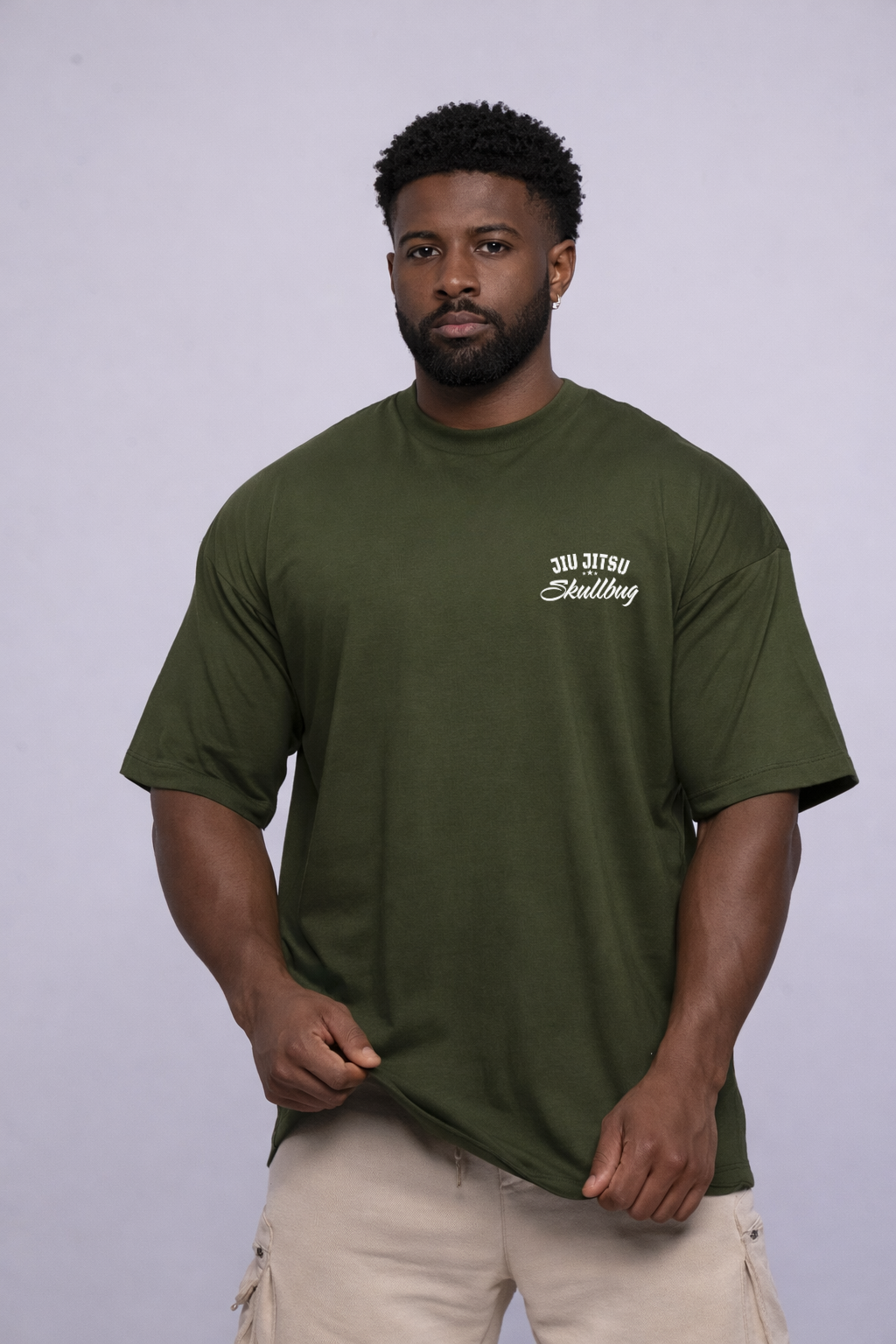 Camiseta oversized "Choke hazard" - verde