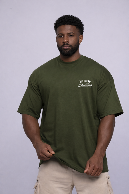Camiseta oversized "Choke hazard" - verde