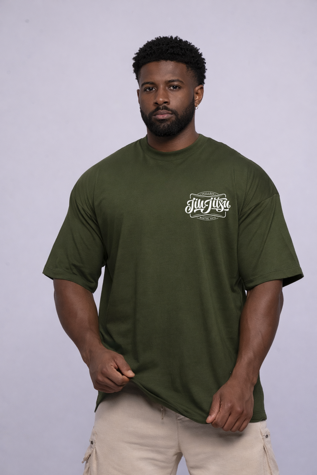 Camiseta oversized "Jiu-jitsu" - verde