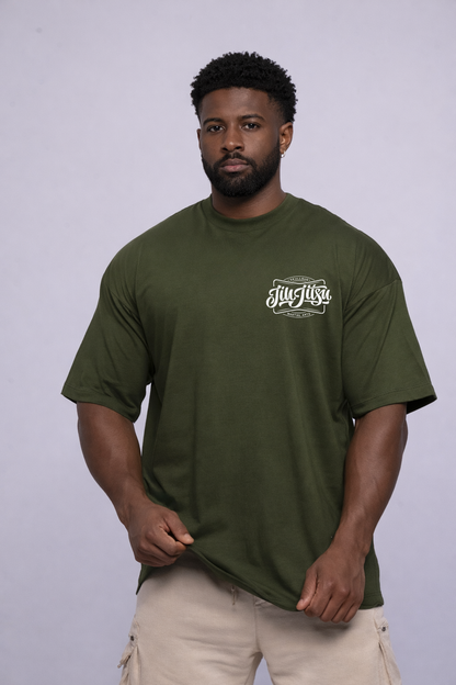 Camiseta oversized "Jiu-jitsu" - verde