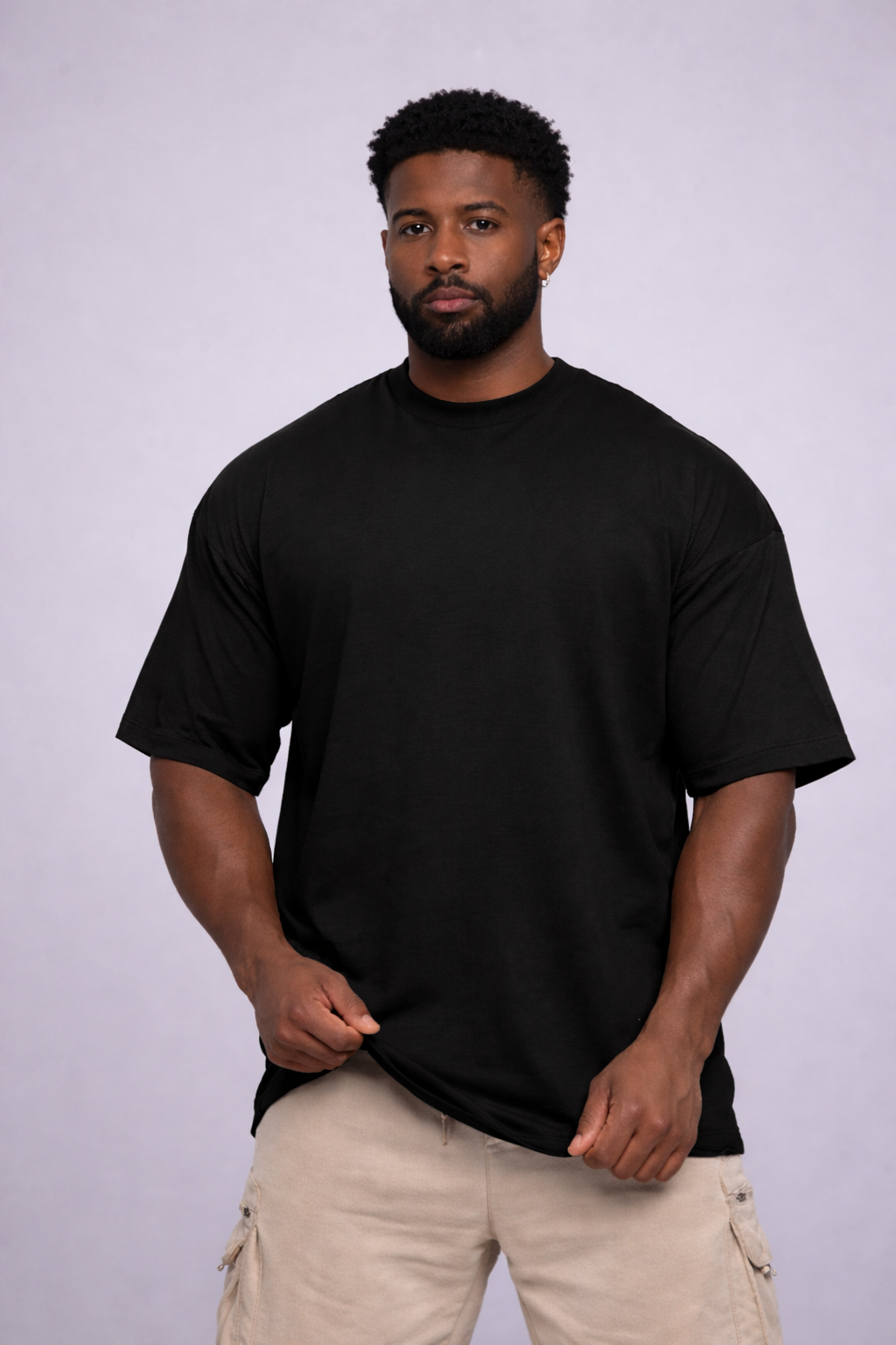 Camiseta oversized básica - preta
