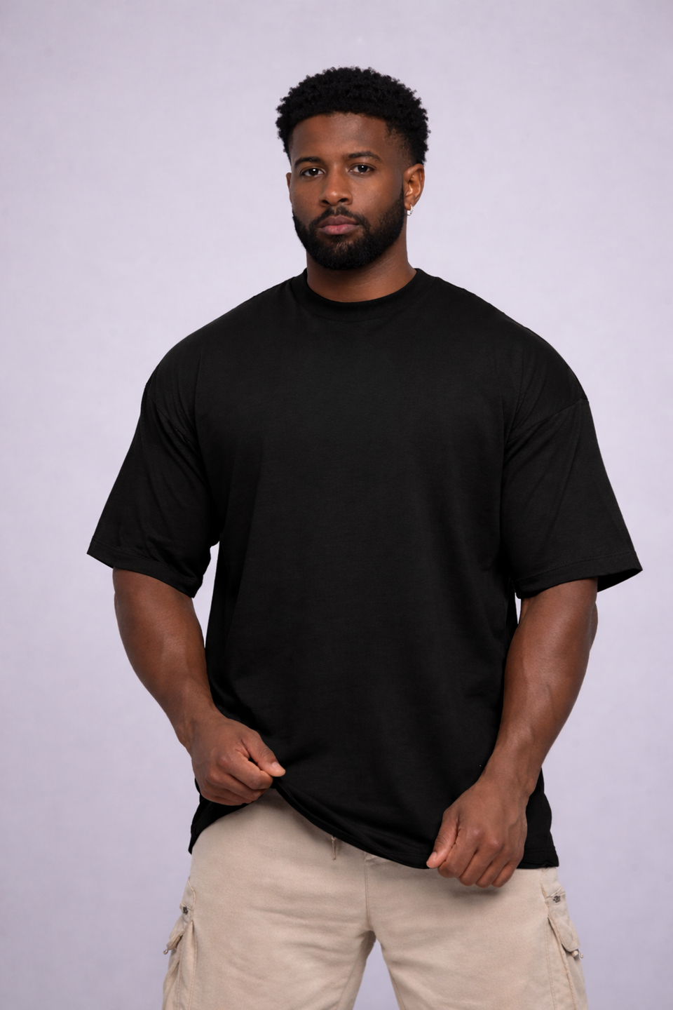 Camiseta oversized básica - preta