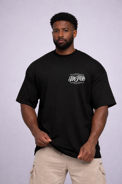 Camiseta oversized "Jiu-jitsu" - preta