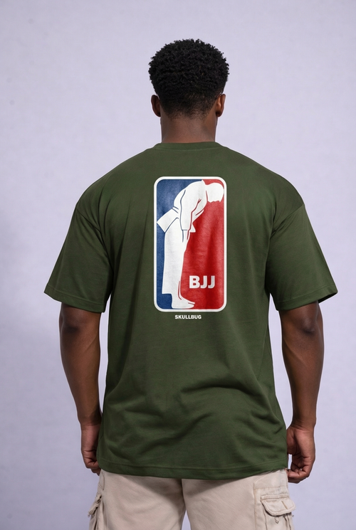 Camiseta overized "BJJ" - verde