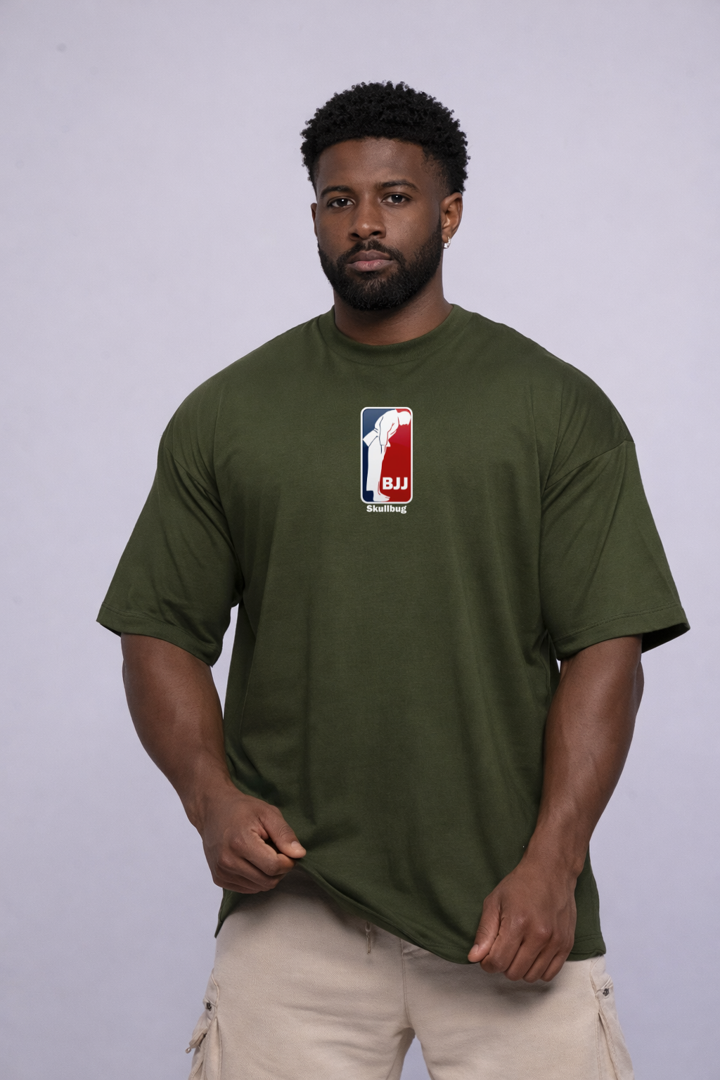 Camiseta overized "BJJ" - verde