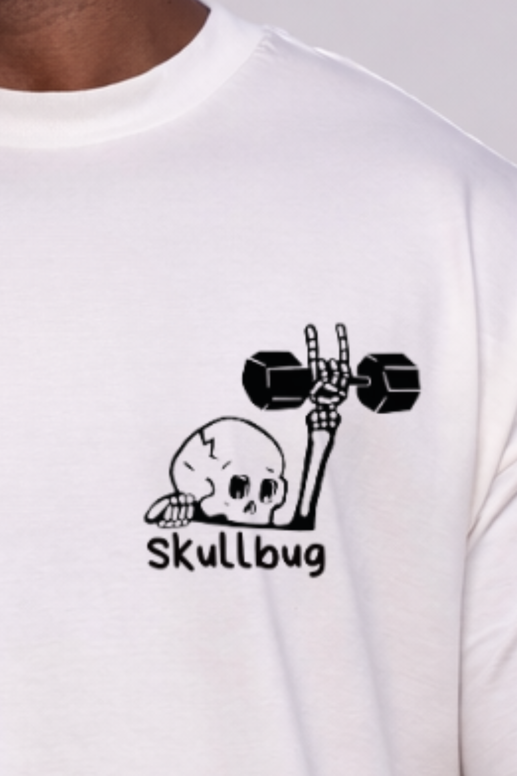 Camiseta oversized "Caveira" - off-white