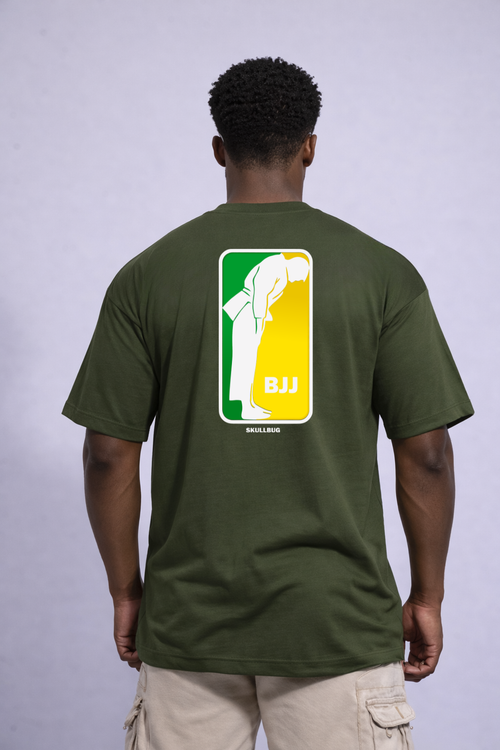 Camiseta oversized "BJJ Brasil" - verde