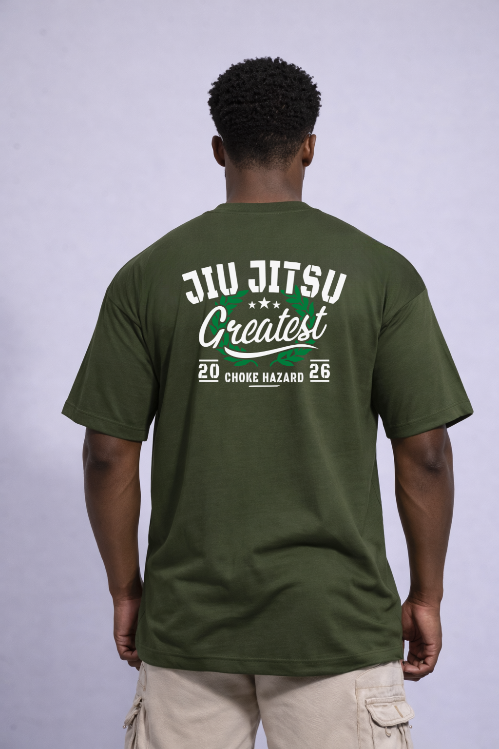 Camiseta oversized "Choke hazard" - verde