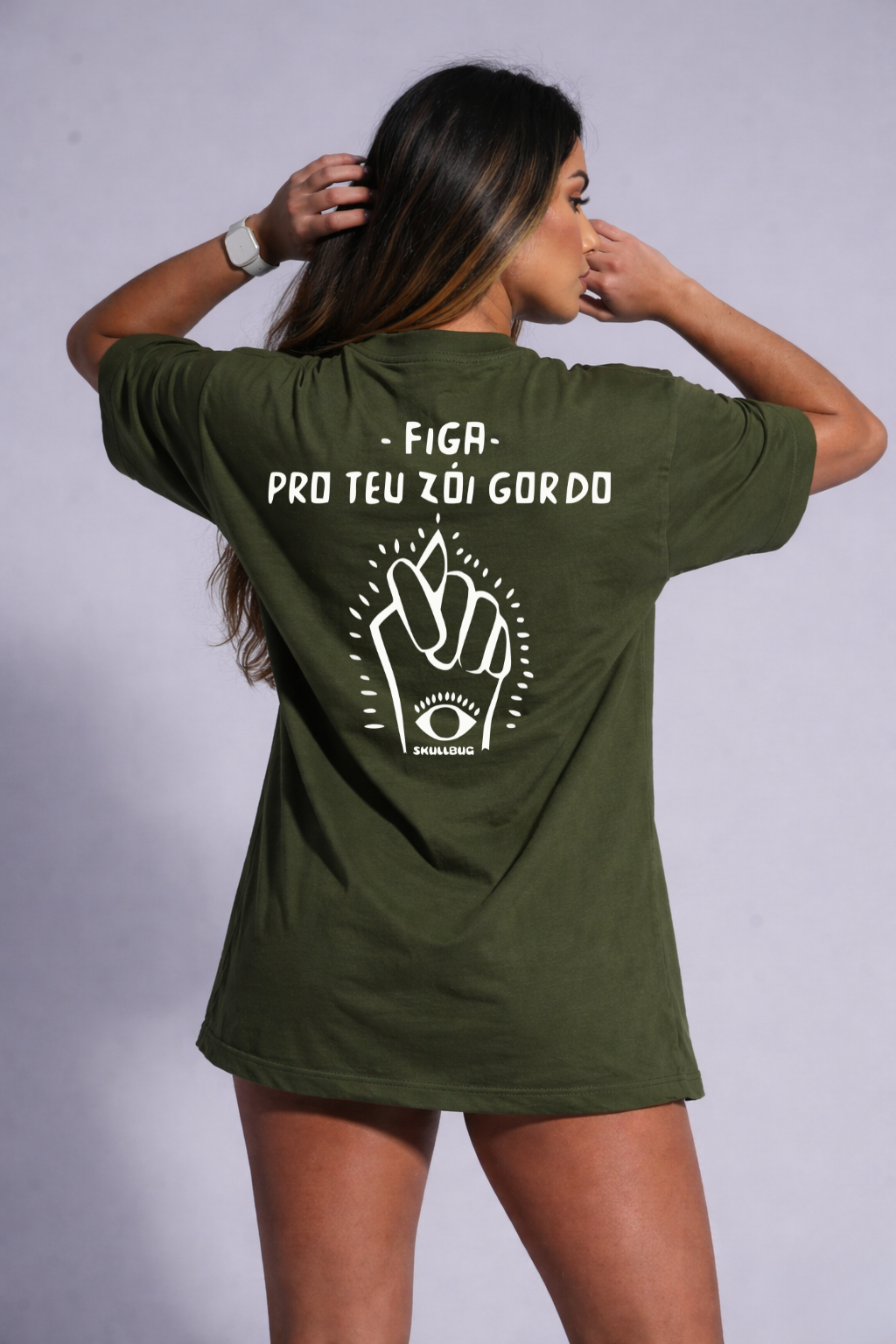 Camiseta oversized "Figa" - verde