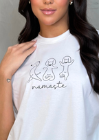 Camiseta oversized "Namaste" - off-white