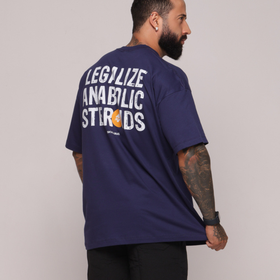 Camiseta oversized "Legalize" - azul marinho