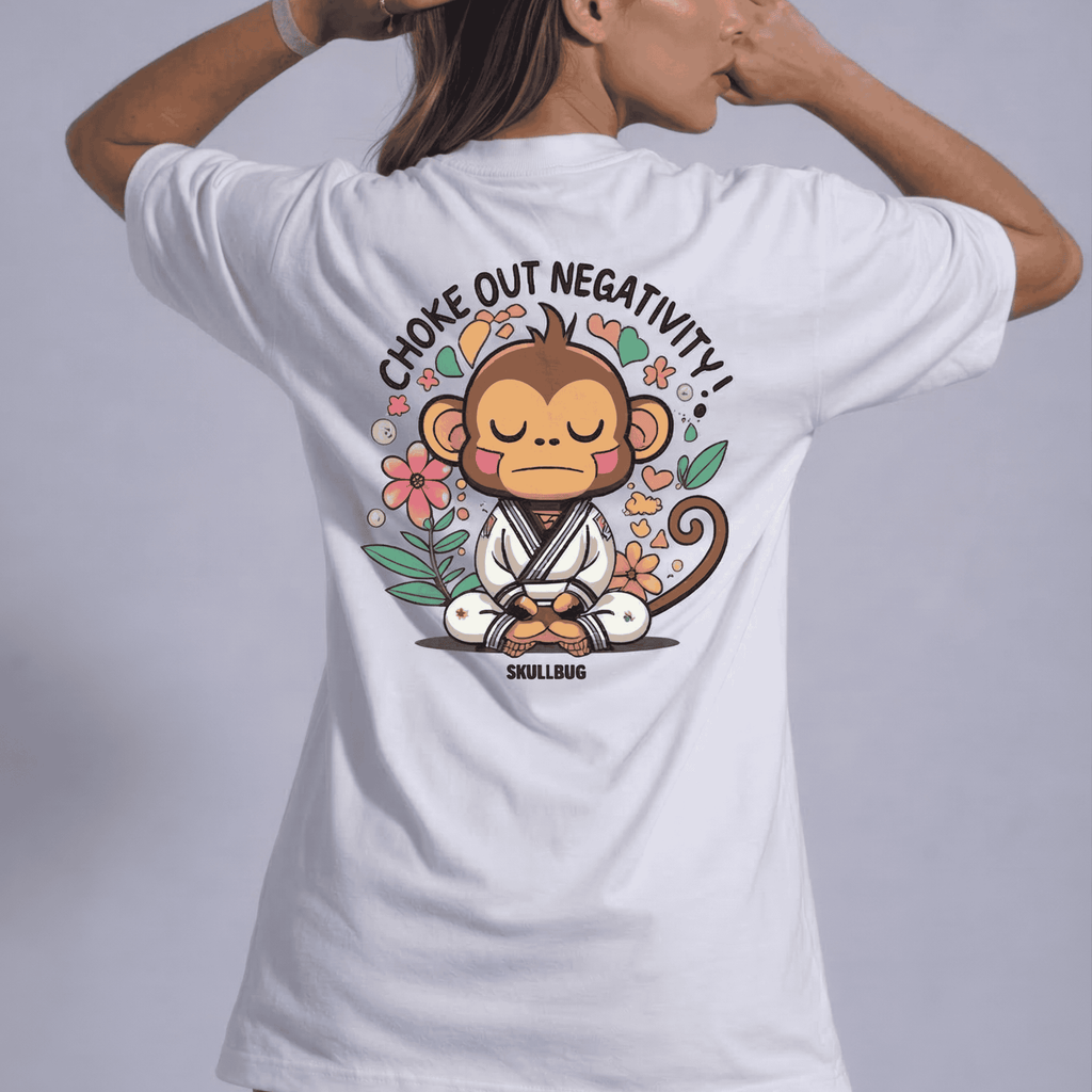 Camiseta oversized "Choke out negativity" - off-white