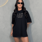 Camiseta oversized "Namaste" - preta