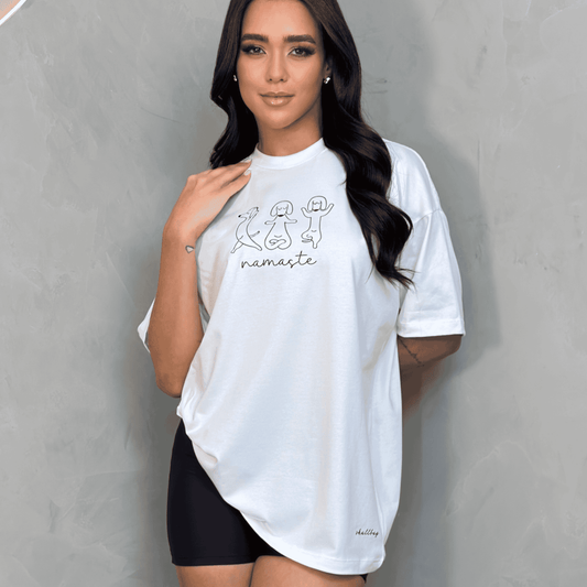 Camiseta oversized "Namaste" - off-white