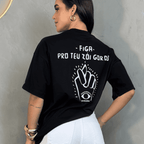 Camiseta oversized "Figa" - preta