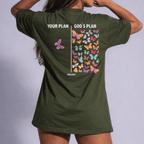 Camiseta oversized "God´s plan" - verde