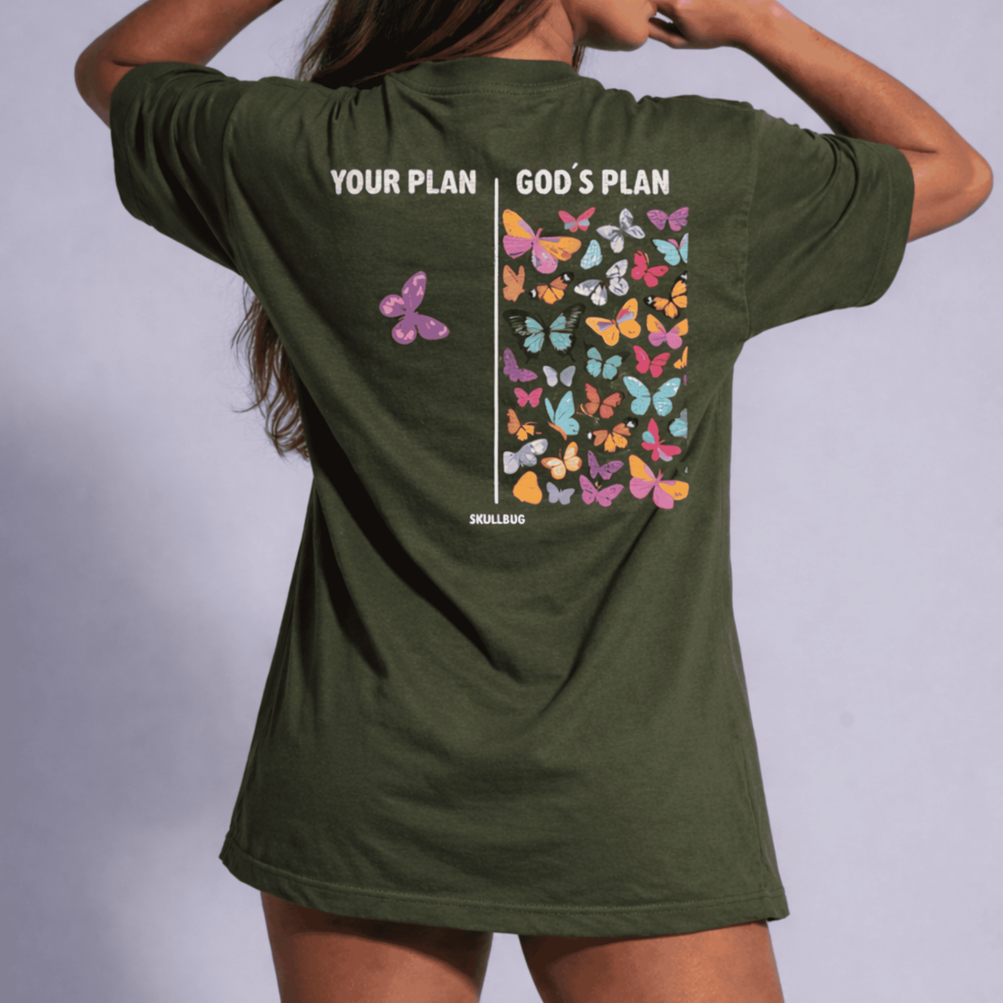 Camiseta oversized "God´s plan" - verde