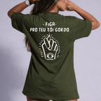 Camiseta oversized "Figa" - verde