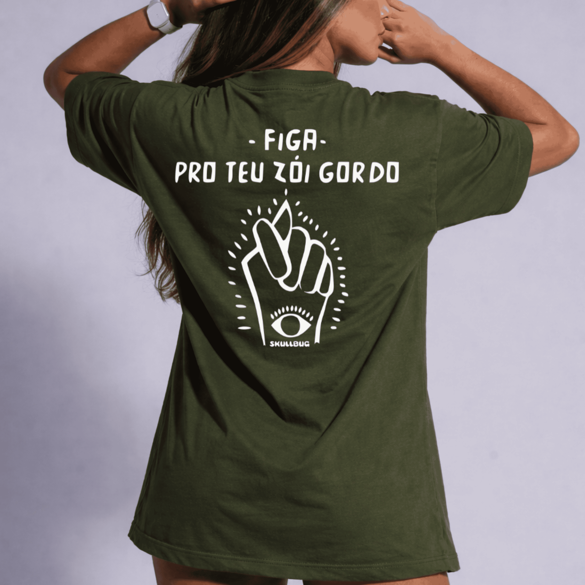 Camiseta oversized "Figa" - verde