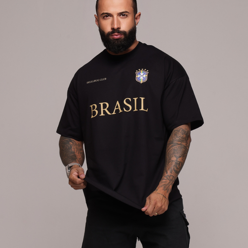 Camiseta oversized "Brasil" confort - preta