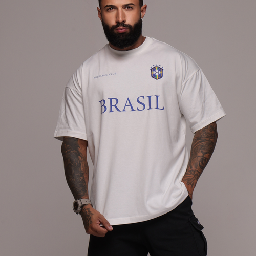 Camiseta oversized "Brasil" confort - off-white