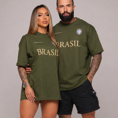 Camiseta oversized "Brasil" confort - verde