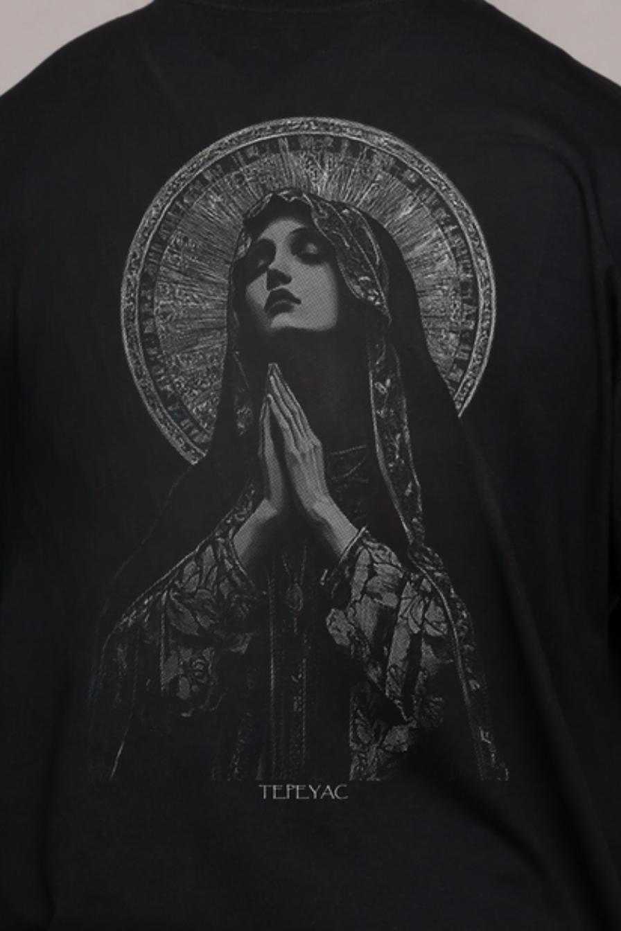 Camiseta oversized "Que sou tua mãe" - preto