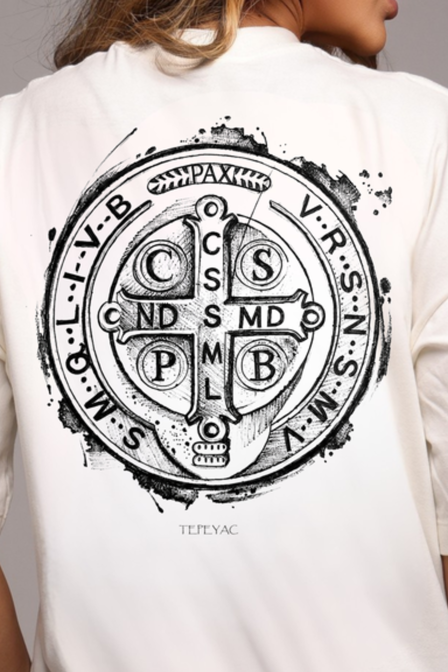 Camiseta oversized "São Bento" - off-white