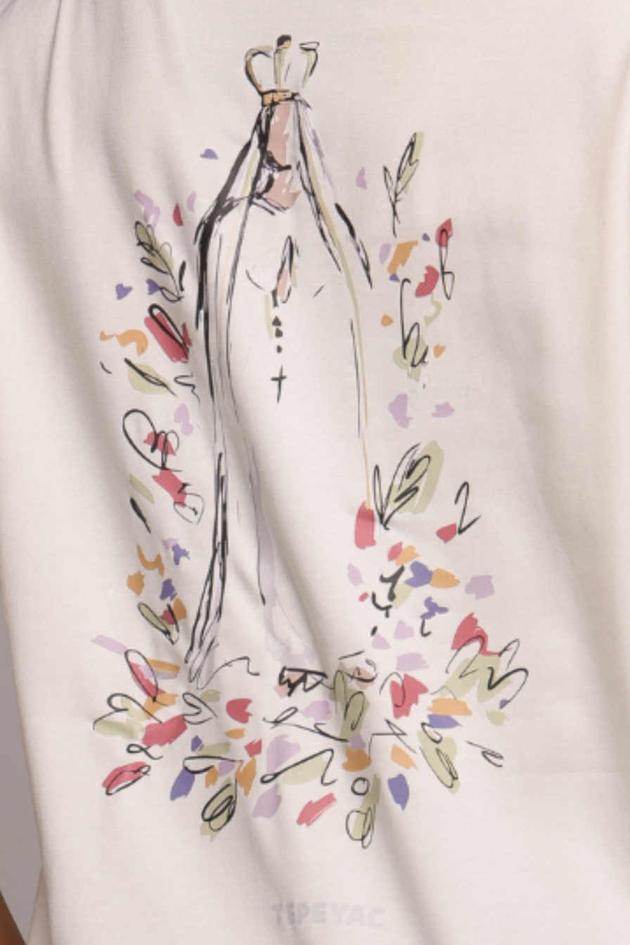Camiseta oversized "Nossa Senhora" - off-white