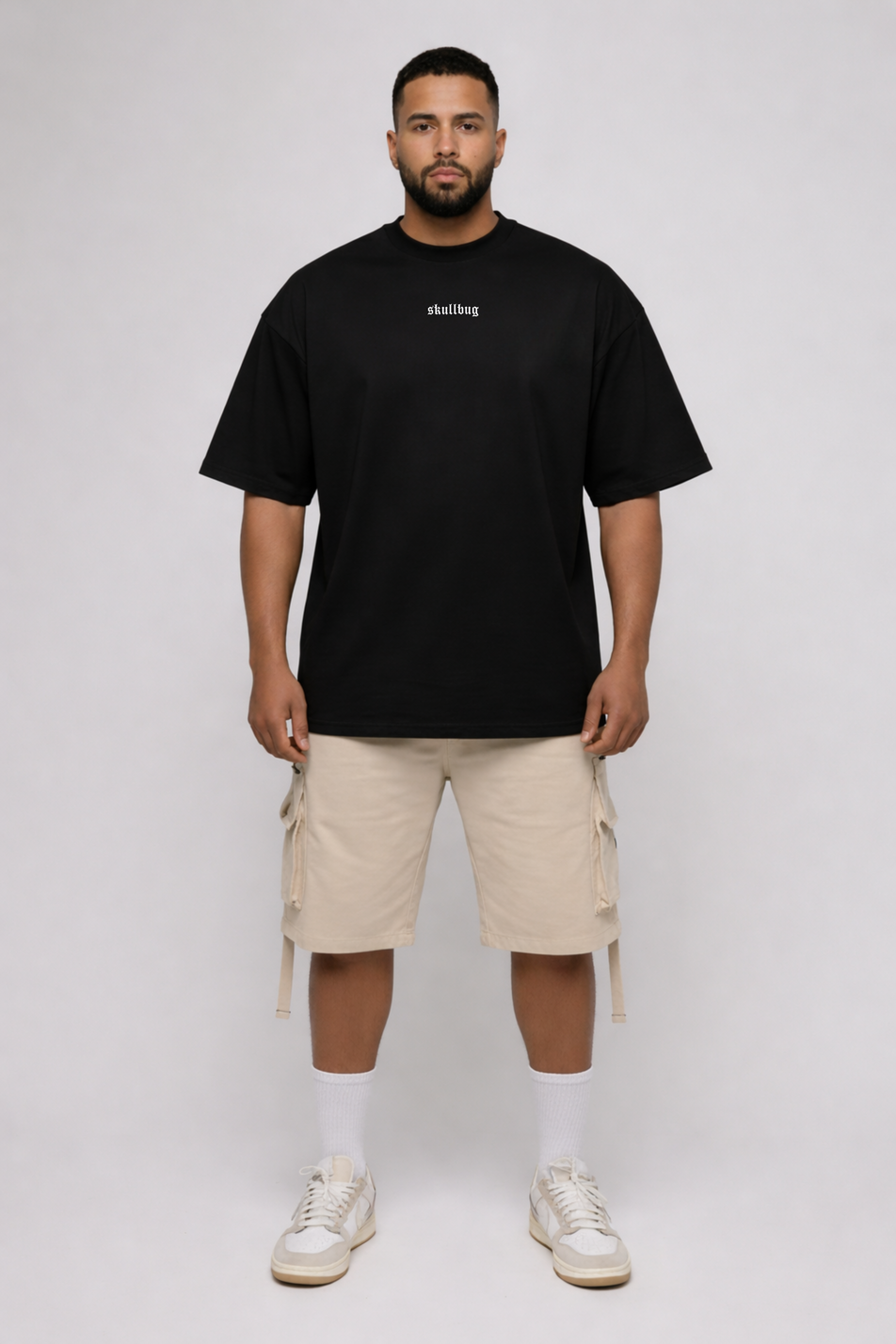 Camiseta oversized "Hard Work" - preta