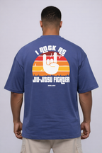 Camiseta oversized "Jiu-jitsu fighter" - azul