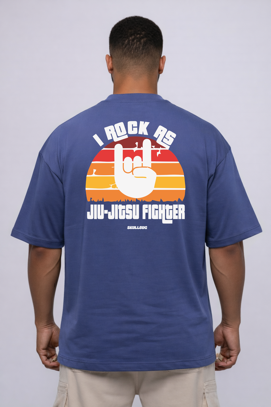 Camiseta oversized "Jiu-jitsu fighter" - azul