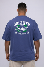 Camiseta oversized "Choke hazard" - azul