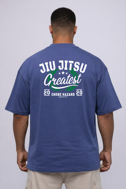 Camiseta oversized "Choke hazard" - azul